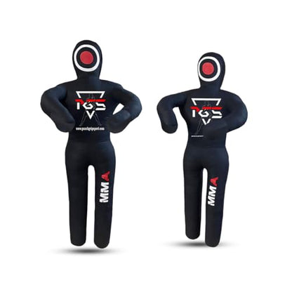 MMA Grappling Dummy Brazilian JIU Jitsu BJJ Punching Bag for Self Defense Wrestling Judo Karate Boxing Throwing Submission Standing Position - UNFILLED - color: Full Black, size: 4FT / 47"