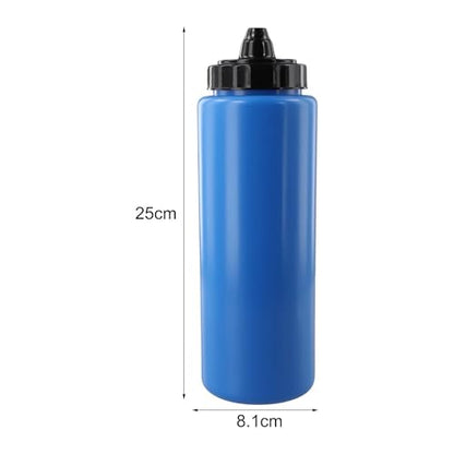 1L Water Bottle with Convenient Squeeze Cap and Long Straw for Athletes on the Move Easy Hydration (Red) - color: Red
