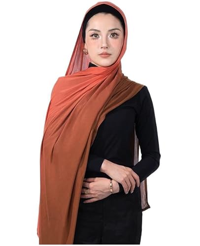 Special Ombre Modal Cotton Hijab Scarf for Women, Graceful Gradient Muslim Head Scarfs - color: Ombre Sunrise