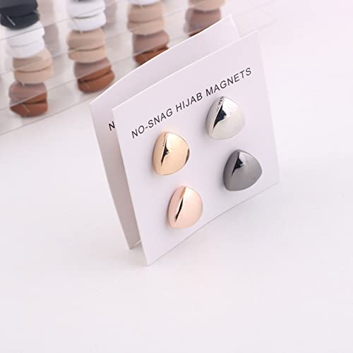 12PCS Pinless Hijab Magnets,triangle Hijab Magnetic Pins Buttons Fasteners For Women Hijabs Scarves Clothes - color: B-black