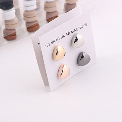 12PCS Pinless Hijab Magnets,triangle Hijab Magnetic Pins Buttons Fasteners For Women Hijabs Scarves Clothes - color: B-black