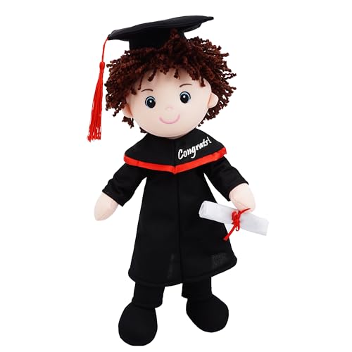 June Garden Snuggle Cuties 15" Graduation Gifts - Soft Plush Dolls with Cap and Gown - Gifts for Preschool and Kindergarten Graduation Day - Boy M - color: Graduation Boy, size: Medium