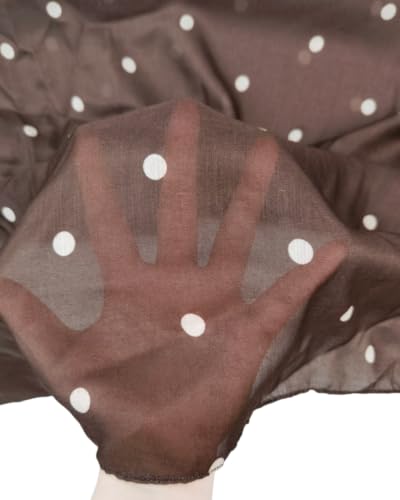 ZGMYC Watercolour Floral Printed Hijab Scarf for Women Soft Modal Cotton Instant Hijab Head Wraps Shawls Long Scarves - color: Brown Polka Dot