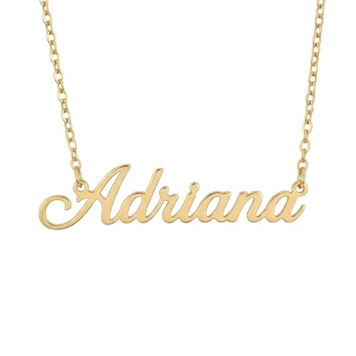 Custom Name Plate Necklace for Women, Personalized Cursive Name Necklaces