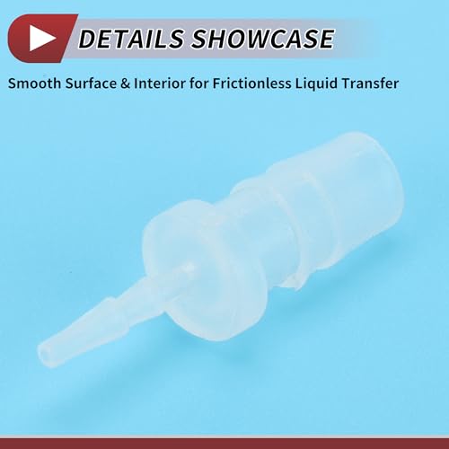1/16" to 1/4" Hose Barb Fitting Hose Straight Reducing Coupler | 5 Pcs, Plastic, Clear, Fits 1/16" to 1/4" ID Flexible Tube, Barb Reducer Fitting, for Aquarium, Fountain, Drip Irrigation - size: 1/16"-1/4"