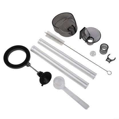 PC Shrimp Feeder Set, Adjustable Aquarium Fish Feeding Tube Kit with Ring and Brush, for Tanks up to 15mm, Includes Measuring Spoon, Transparent