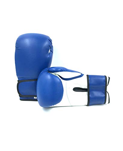 Boxing Gloves Blue Kickboxing, Grappling, Fighting, Muay Thai Training Boxing Bag Gloves, Punch Bags and Focus Pads Punching Plain-Blank Vinyl Gloves No Logo - size: 16oz