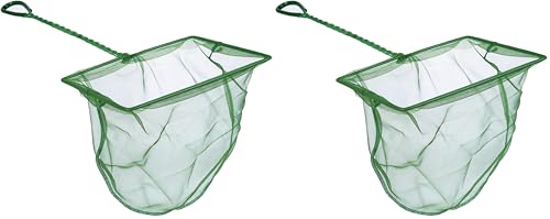 Aquarium Fishing Net Fish Tank Cleaning Tools Fine Mesh Net with Plastic Handle Green 8 Inch - size: 8 Inch (Pack of 2)