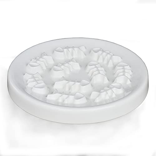 Slow Feeder Cat Bowls, Ceramic Fun Slow Feed Interactive Bloat Stop Puzzle Cat Bowl Healthy Eating Diet Pet Dog Slow Feeding Bowls… (Fish Bone)