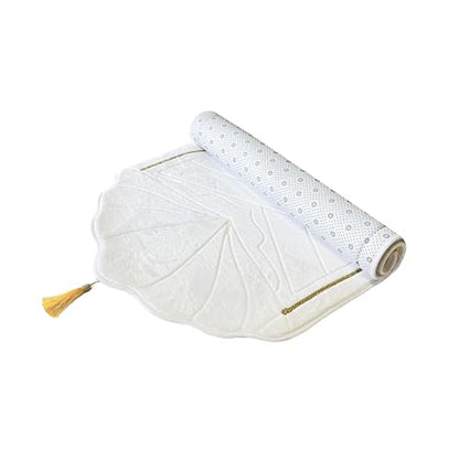 JE JOUE Prayer Rug Muslim Mat Islamic - Thickening Sponge Muslim Rug for Men Women Household Halal Prayer mat Eid Travel Ramadan（Milk White） - color: White