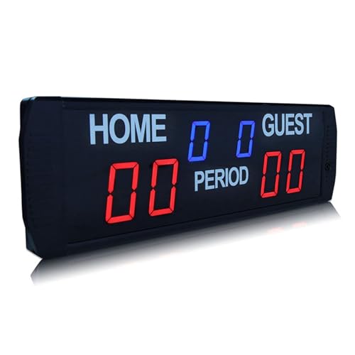 Electronic Indoor Scoreboard, Clearly Visible, LED Electronic Indoor Basketball Game Scoreboard, Volleyball Game Infrared Remote Control Desktop Scoreboard,Black