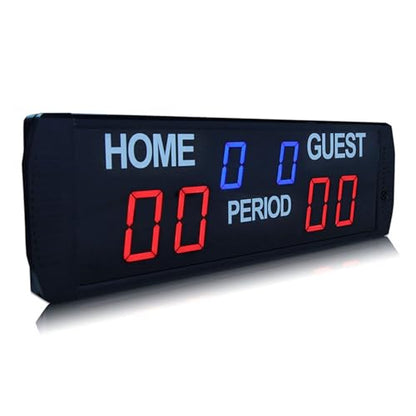 Electronic Indoor Scoreboard, Clearly Visible, LED Electronic Indoor Basketball Game Scoreboard, Volleyball Game Infrared Remote Control Desktop Scoreboard,Black