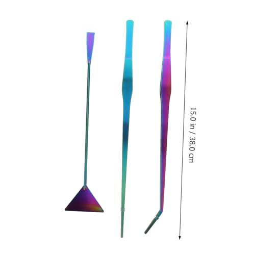 Abaodam 3pcs Water Plants Spatula Set Stainless Steel Aquarium Maintenance Tools Tweezers Spatula Kit for Fish Tank Cleaning Aquascaping Rustproof Easy to Use