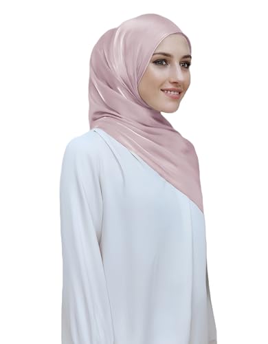 Lina & Lily Sheen Shimmer Women's Crepe Scarf Shawl Wrap Head Hijab Lightweight - color: Dusty Pink