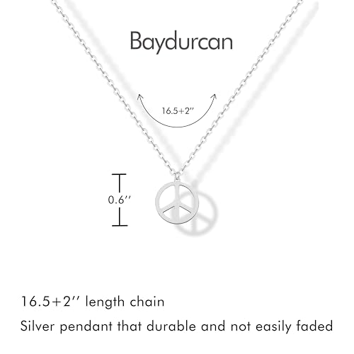 Dainty Silver Necklace for Women - Ankh Jesus Horse Celtic Cross Necklace for Women, Dainty Charm Spider Christian Gifts for Friends Sister Mom, Birthday, Christmas, Mother's Day, Graduation Gifts - style: Peace