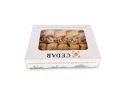 Cedar Pastries 19 Piece Baklava Assortment – Mediterranean Dessert Gift Box – Pistachio, Cashew & Walnut Phyllo Pastries – Gourmet Middle Eastern Sweets – Kosher & Halal Certified - size: 16 Ounce (Pack of 1)