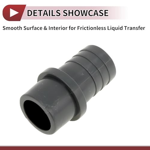 Plastic Hose Barb Fitting 1-1/4" x 1.2" Barb OD Straight Through Pipe Connector Grey 5 Pcs - color: Gray, size: 1-1/4"x 1.2" OD