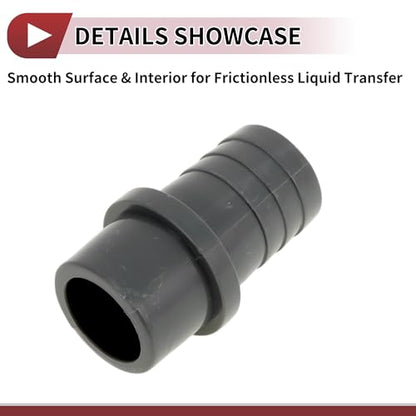 Plastic Hose Barb Fitting 1-1/4" x 1.2" Barb OD Straight Through Pipe Connector Grey 5 Pcs - color: Gray, size: 1-1/4"x 1.2" OD