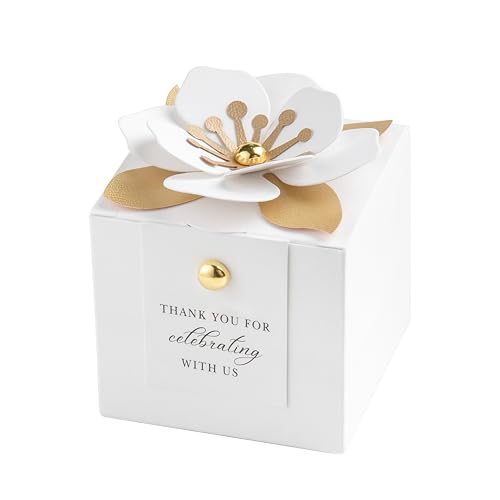FEIYI 20 PCS Favor Boxes, White Candy Boxes 2.55x2.55x2.55 - color: White