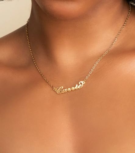 DayOfShe Custom Name Necklace for Women Gifts, 18K Gold Plated Layered Names Necklace Personalized Gifts for Birthday - color: Style 1-18K Gold Vermeil