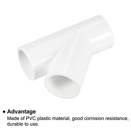 PATIKIL 20mm PVC Pipe Fittings, 2 Pack 3 Way 45 Degree Angle Water Tubing Joint Connectors Adapters for Garden Irrigation Home Aquarium - size: 20mm