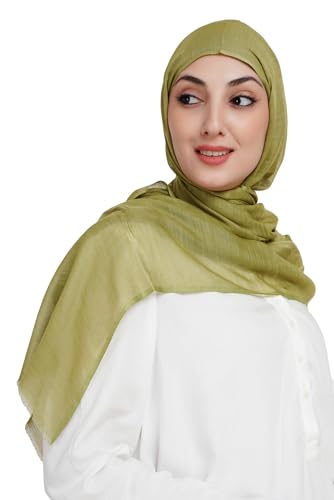 Soft Hijab Scarf 100% Modal | Lightweight | Breathable For Women - color: Olive