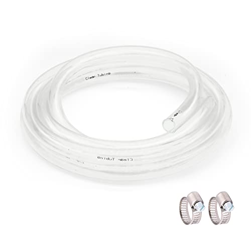 1’’ ID × 1-1/4’’ OD - 25 ft Clear Plastic Vinyl Tubing | Flexible PVC Hose Lightweight Non-Toxic vinyl Tube for Transfer Water Air Oil - size: 1'', style: 25 feet