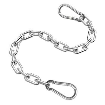 Heavy Duty Stainless Steel Chain, Hanging Safety Link Chain Fitness Chain Weight Lifting Chains with Carabiners for Home Gym Hammock Swing Hanging Chair Punching Bags - color: 1 Stainless Steel Chain + 2 Carabiners