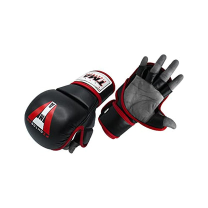 TMA MMA Gloves Sparring Grappling, Hybrid Martial Arts Mitts Men Women, Muay Thai, Punching Bag Kickboxing - size: Small-Medium