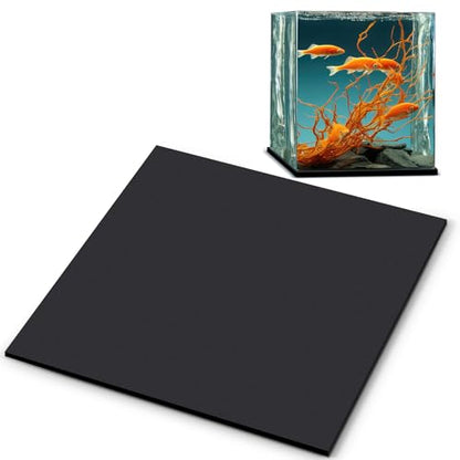 Pangda 1 Pcs 12 x 12 Inch Aquarium Fish Self Leveling Mat for Under Tank 5mm Thick Foam Compressible Neoprene Mat with Adhesive Backing Shockproof Waterproof Easy to Cut Stability, Black - size: 12 x 12 Inch
