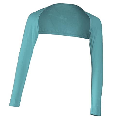 LoveinDIY Full Arm Sleeves Shrug Hijab Ramadan Islamic Stretchy Modal One Piece - color: Light Blue
