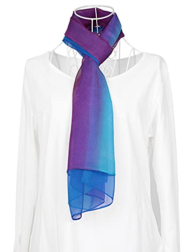 uxcell Women'sChiffon Sheer Long Scarf Silky Gradient Party - color: Royal Blue