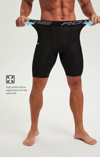 Compression Shorts Men Spandex Sport Gym Shorts Athletic Workout Running Tights Training Underwear (Pocket_5pack) 2White/3Black-XXL