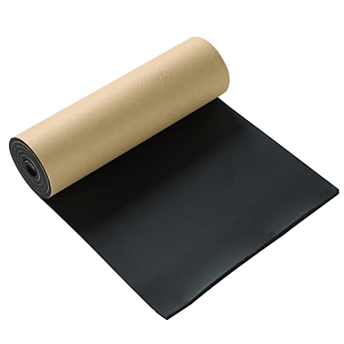 1/4"T x 12"W x 54"L Sponge Neoprene with Adhesive Foam Rubber Sheet | 4.5 Sqft for Weatherproofing, Gasket Seals, Crafts, Soundproof Padding, Vibration Dampening - size: 1/4” Thick X 12” Wide X 54” Long