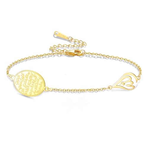 VASSAGO Islamic Ayatul Kursi Oval Bracelet for Women Allah Teardrop Link Bracelets Arabic Muslim Quran Calligraphy Charm Bracelet Islam Eid Ramadan Gift Jewelry Gifts - color: Islamic Bracelet-G