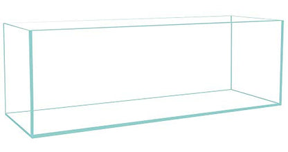 Low Iron Ultra Clear Crystal Bookshelf Aquarium with Foam Leveling Mat – Rimless Aquariums with 45-Degree Beveled Edge, Peninsula Style – for Fish and Corals – 22 Gallon Capacity