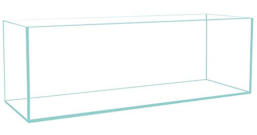 Low Iron Ultra Clear Crystal Bookshelf Aquarium with Foam Leveling Mat – Rimless Aquariums with 45-Degree Beveled Edge, Peninsula Style – for Fish and Corals – 22 Gallon Capacity