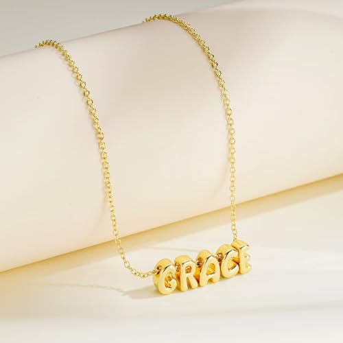 M MOOHAM Mothers Day Gifts - Custom Name Necklace 14K Gold Plated Necklace Personalized Monogram Pendant Name Necklaces for Women Trendy Jewelry Gifts for Women Mom Her Birthday Gifts - style: Alana