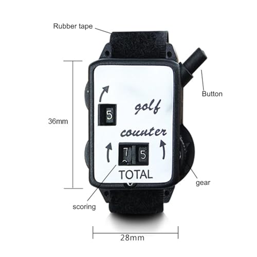 Golf Stroke Counter 2 Pcs Golf Stroke Counter with Wristband Manual Score Keeper Watch Portable Mini Scorers for Sport Teacher