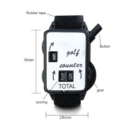 Golf Stroke Counter 2 Pcs Golf Stroke Counter with Wristband Manual Score Keeper Watch Portable Mini Scorers for Sport Teacher
