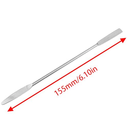150mm/5.9inch Stainless Steel Lab Spatula Conical and Flat Tips for Experiments and DIY Processes 3PCS