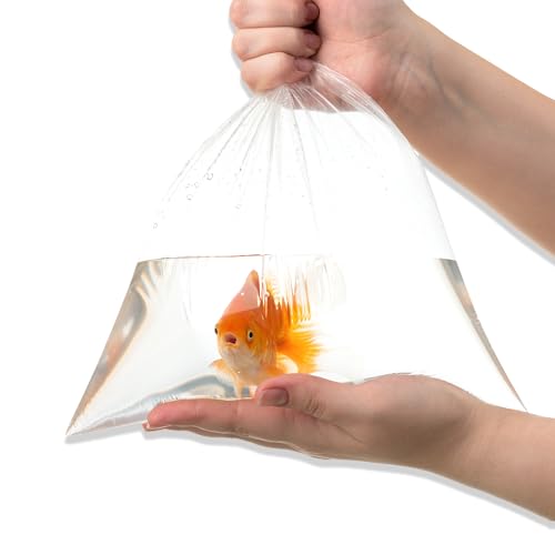 Aogigigio Fish Bags - 100pcs Clear Shipping Bags for Live Fish, 6"X12", Leak Proof, 2 Mil Thick
