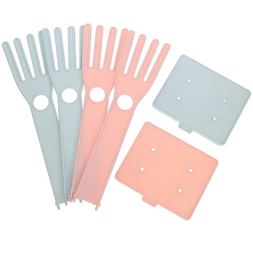 2 PCS Kitchen Glove Holder Kitchen Glove Stand Holder Rubber Glover Drying Dryer Rack Reusable Rubber Mitten Clothes Drying Rack for Dish Gloves and Rags, Pink and Blue