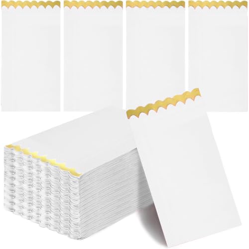 100 pack Green mix Cocktail Napkins with Gold Foil Accents Scalloped Edges 4 x 8 inch Beverage Disposable Napkin Party Decoration Wedding Bridal and Baby Shower Dinner Lunch Supplies (Pink Mix) - color: White, size: 4" x 8" (Set of 100)