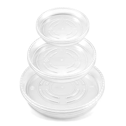 6 Pack 7/9/11 Inch Clear Plant Saucers, Plastic Plant Trays for Flower Pots Plant Drip Water Catcher Tray Indoors Outdoor (7 9 11 Inch) - size: 7911inch