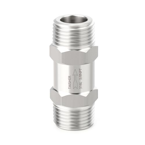1PCS 316L Stainless Steel 3/8" NPT Male Check Valve,Backflow Prevention,One Way Non-Return Check Valves - size: 3/8" MNPT