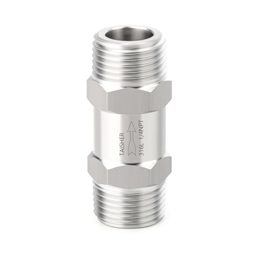 1PCS 316L Stainless Steel 1/4" NPT Male Check Valve,Backflow Prevention,One Way Non-Return Check Valves - size: 1/4" MNPT