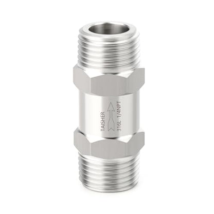 1PCS 316L Stainless Steel 1/4" NPT Male Check Valve,Backflow Prevention,One Way Non-Return Check Valves - size: 1/4" MNPT