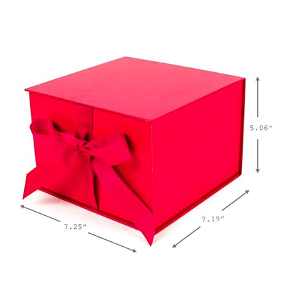 Hallmark Medium Gift Box with Lid and Shredded Paper Fill (Red 7 inch Box) for Birthdays, Graduations, Anniversaries, Christmas, Valentine's Day, All Occasion - color: Red, size: Pack of 1