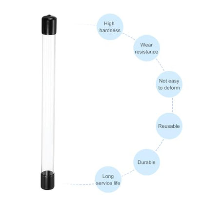 MECCANIXITY Clear Storage Tube 20x22mm Small Plastic Round Tubing with Caps Rigid Bottle Container 300mm/12 Inch for Item Stored - size: 20x22x300mm